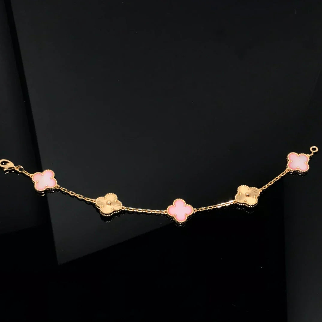 [Regal Jewels]CLOVER 5 MOTIFS  PINK MOP BRACELET COLLECTION