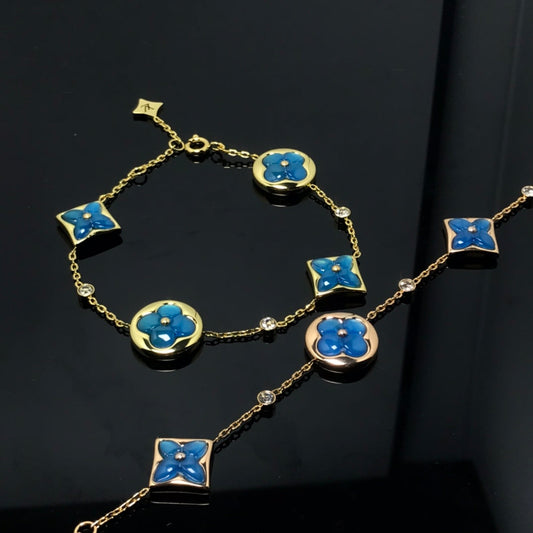 [Regal Jewels]STAR AND SUN 4 MOTIF BLUE BRACELET