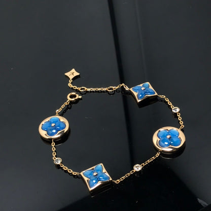 [Regal Jewels]STAR AND SUN 4 MOTIF BLUE BRACELET