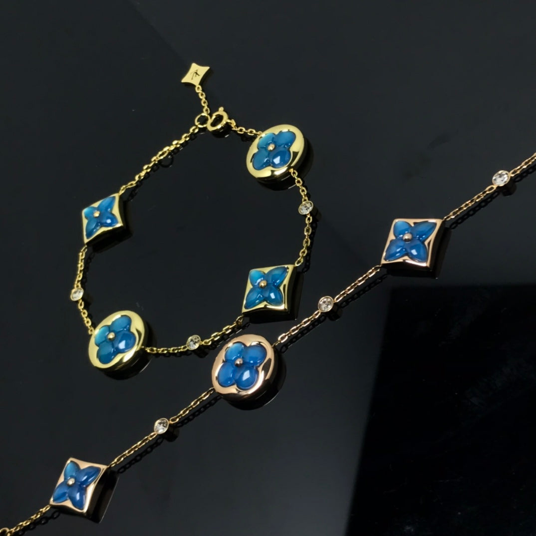 [Regal Jewels]STAR AND SUN 4 MOTIF BLUE BRACELET