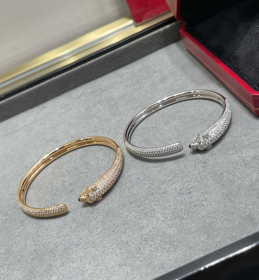 [Regal Jewels]PANTHERE FULL DIAMOND OPEN BRACELET