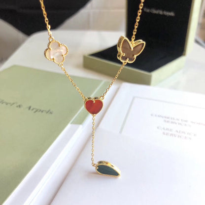 [Regal Jewels]LUCKY SPRING 4 MOTIFS ROSE GOLD NECKLACE