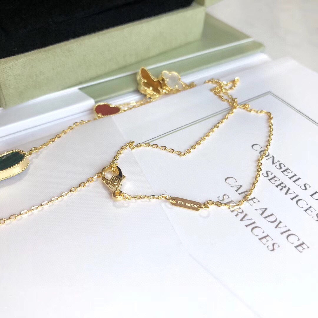 [Regal Jewels]LUCKY SPRING 4 MOTIFS ROSE GOLD NECKLACE