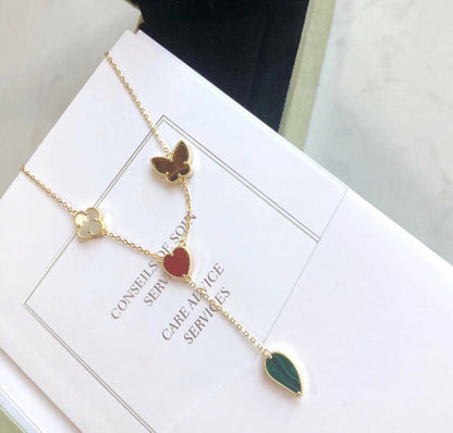 [Regal Jewels]LUCKY SPRING 4 MOTIFS ROSE GOLD NECKLACE