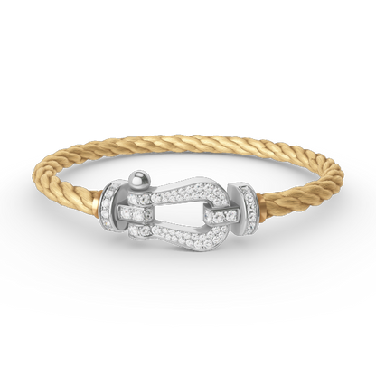 [Regal Jewels]FORCE LARGE HORSESHOE FULL DIAMOND BRACELET SILVER