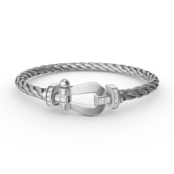 [Regal Jewels]FORCE LARGE HORSESHOE HALF DIAMOND BRACELET SILVER