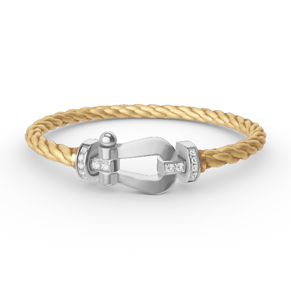[Regal Jewels]FORCE LARGE HORSESHOE HALF DIAMOND BRACELET SILVER