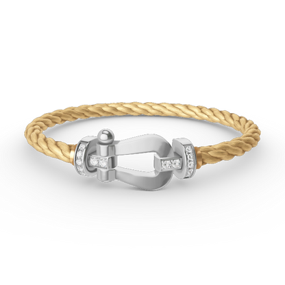 [Regal Jewels]FORCE LARGE HORSESHOE HALF DIAMOND BRACELET SILVER