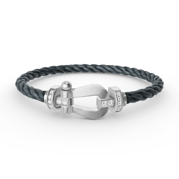 [Regal Jewels]FORCE LARGE HORSESHOE HALF DIAMOND BRACELET SILVER