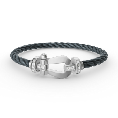 [Regal Jewels]FORCE LARGE HORSESHOE HALF DIAMOND BRACELET SILVER