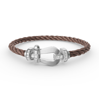 [Regal Jewels]FORCE LARGE HORSESHOE HALF DIAMOND BRACELET SILVER