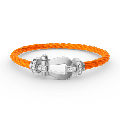 [Regal Jewels]FORCE LARGE HORSESHOE HALF DIAMOND BRACELET SILVER