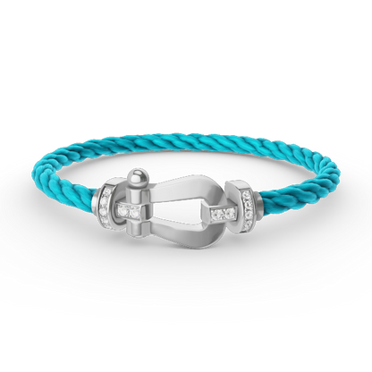 [Regal Jewels]FORCE LARGE HORSESHOE HALF DIAMOND BRACELET SILVER