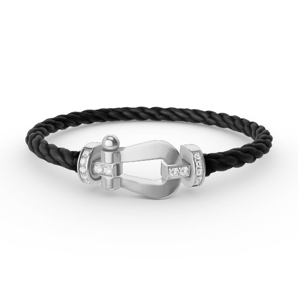 [Regal Jewels]FORCE LARGE HORSESHOE HALF DIAMOND BRACELET SILVER