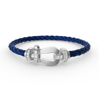 [Regal Jewels]FORCE LARGE HORSESHOE HALF DIAMOND BRACELET SILVER