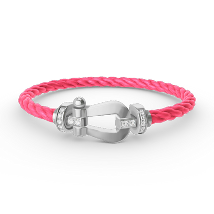 [Regal Jewels]FORCE LARGE HORSESHOE HALF DIAMOND BRACELET SILVER