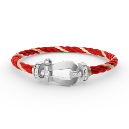[Regal Jewels]FORCE LARGE HORSESHOE HALF DIAMOND BRACELET SILVER