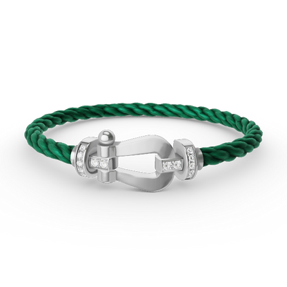 [Regal Jewels]FORCE LARGE HORSESHOE HALF DIAMOND BRACELET SILVER