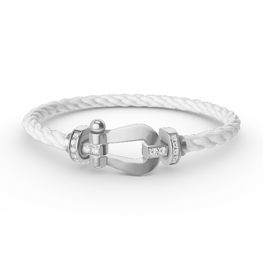 [Regal Jewels]FORCE LARGE HORSESHOE HALF DIAMOND BRACELET SILVER