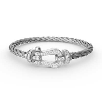 [Regal Jewels]FORCE LARGE HORSESHOE FULL DIAMOND BRACELET SILVER