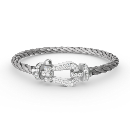 [Regal Jewels]FORCE LARGE HORSESHOE FULL DIAMOND BRACELET SILVER