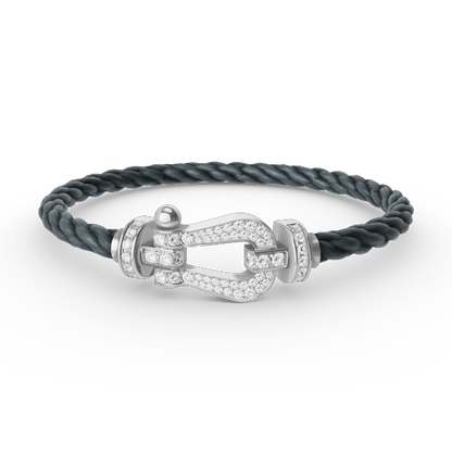[Regal Jewels]FORCE LARGE HORSESHOE FULL DIAMOND BRACELET SILVER
