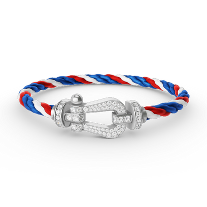 [Regal Jewels]FORCE LARGE HORSESHOE FULL DIAMOND BRACELET SILVER