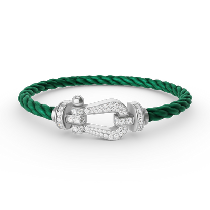[Regal Jewels]FORCE LARGE HORSESHOE FULL DIAMOND BRACELET SILVER