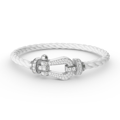 [Regal Jewels]FORCE LARGE HORSESHOE FULL DIAMOND BRACELET SILVER