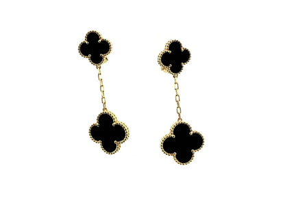 [Regal Jewels]CLOVER 2 MOTIFS  EARRINGS (MULTIPLE CHOICESC
