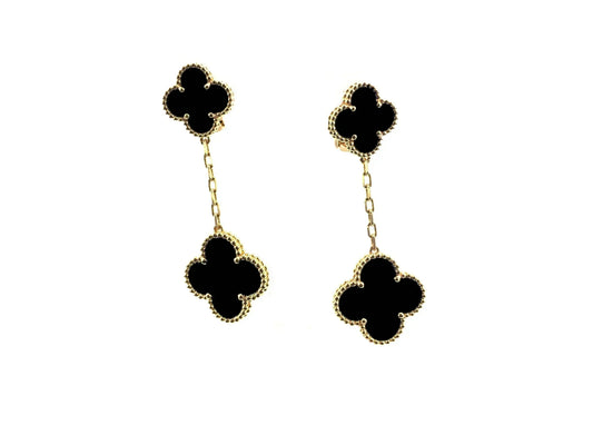 [Regal Jewels]CLOVER 2 MOTIFS  EARRINGS (MULTIPLE CHOICESC