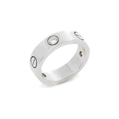 [Regal Jewels]LOVE RING 5.5MM 3 DIAMONDS SILVER