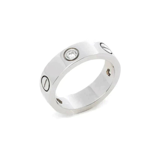 [Regal Jewels]LOVE RING 5.5MM 3 DIAMONDS SILVER