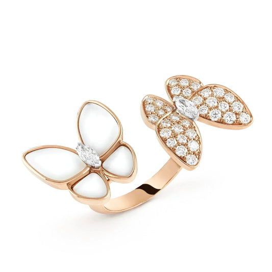 [Regal Jewels]TWIN BUTTERFLY DIAMOND MOP RING